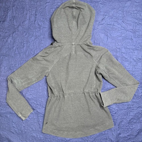 Lululemon Damen grau durchgehender Reißverschluss Hoodie Jacke Kordelzug Größe 4 Activewear - Bild 3 von 7
