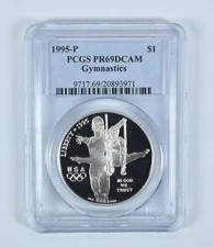 1995-P Olympic Gymnastics Commemorative Dollar PR69 DCAM PCGS Blue Label
