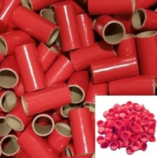 25pc 1" x 2.5" red firework kraft tube with plastic caps