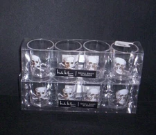 NICOLE MILLER SKULL ACRYLIC SHOT GLASSES NEW Set of 8