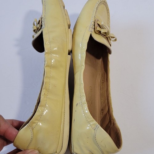 VTG Salvatore Ferragamo Butter Yellow Loafer Women Sz 8.5 Bow Accent Old Money - Picture 5 of 12