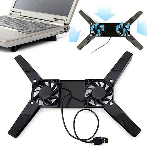 Laptop Desk Support Dual Cooling Fan Notebook Computer Stand USB Rack Hold_bf - Afbeelding 2 van 12