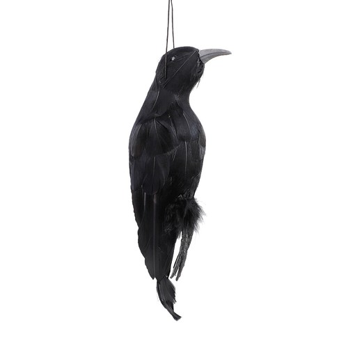 Realistic Lifesize Hanging Dead Crow Decoy - Extra Large Black Feathered - Picture 8 of 11