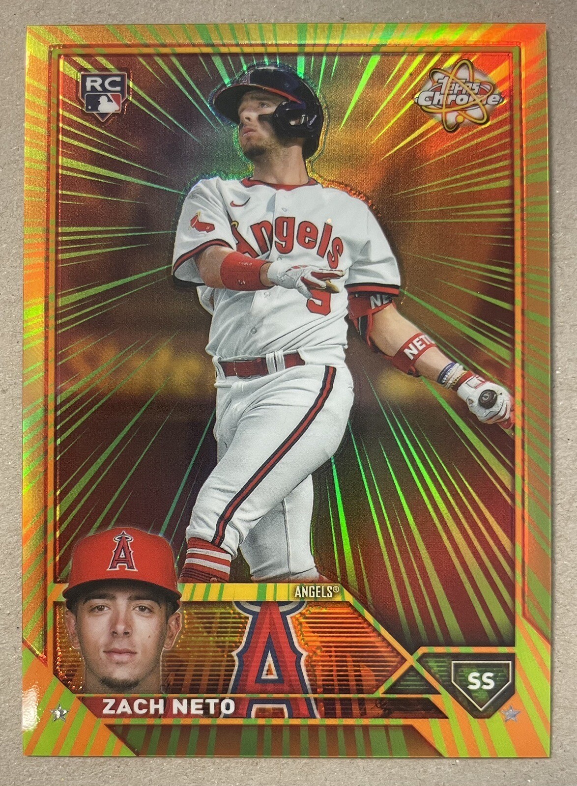 2023 Topps Chrome Update RR-23 Zach Neto Radiating Rookies Short Print Insert