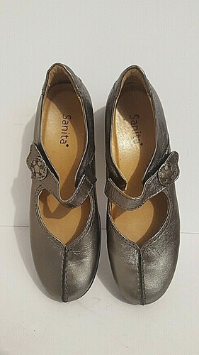 Sanita 38 Trude Clog Shoes US 7 - 7.5 Mary Jane Pewter Gray Metallic Leather - Bild 6 von 7
