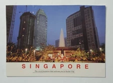 Postcard SINGAPOREVivid Fountains Welcome to Suntec City Christmas Display