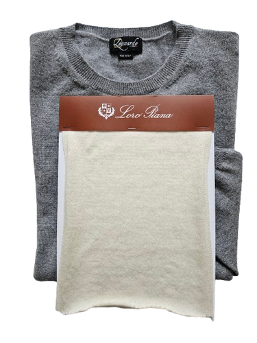 Herren Rundkragen Pullover mit Loro Piana Premium Cashmere produziert 2 Farben - Picture 10 of 19