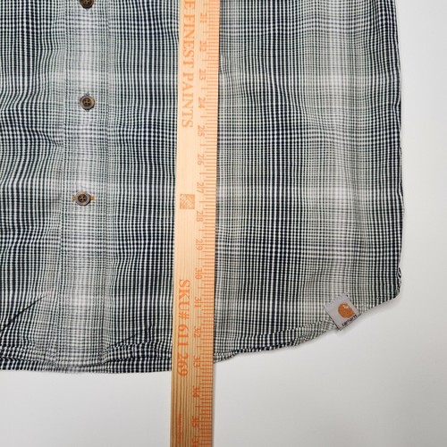 Carhartt Essential Shirt Mens LT Tall Glen Plaid Button Down Casual Relaxed Fit - Picture 7 of 8