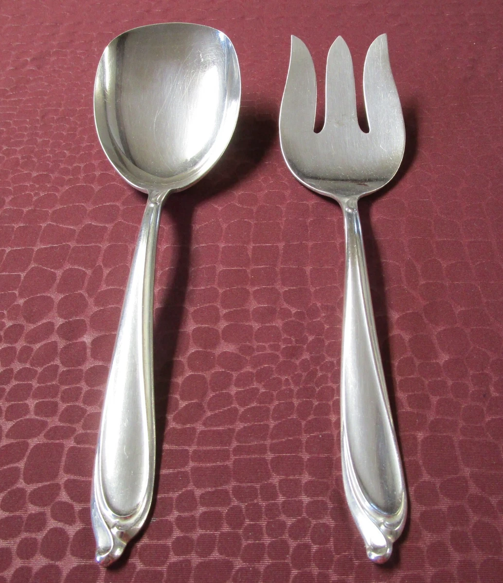 International Silver Salad Server Antique US Silver-Plated