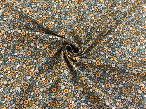 Green FLORAL Leaves Flowers Blossom Bamboo 100% Cotton Patchwork Craft Fabric - Picture 50 of 63