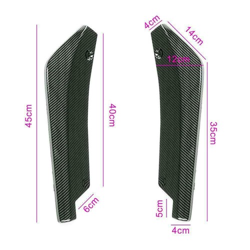 2x Carbon Fiber Style Car Rear Lip Wrap Angle Splitter Bumper Spoiler Anti-Crash - Picture 10 of 10