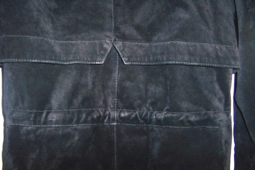 Wilsons Black Suede Leather Hooded Jacket Coat Geuine Suede Leather Coat Size M - Picture 7 of 7