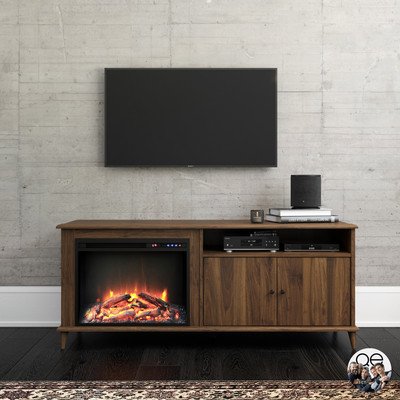 Mid Century Electric Fireplace Tv Stand Tvs Up To 65 Inches Walnut Media Console - Walnut Electric Media Fireplace Mid Century Electric Fireplace Tv Stand Tvs Up To 65 Inches Walnut Media Console - Walnut Electric Media Fireplace