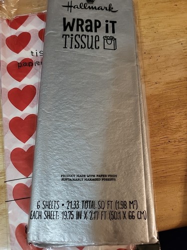 Hallmark  Valentine’s Tissue Paper Lot 5-8 Sheets Per Pack, 4 Packs, 1 Gift Wrp  - Picture 4 of 5