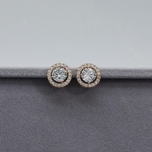 Round Earrings Necklace Bracelet Jewelry Set For Women Bridal Bridesmaid Wedd... - Picture 7 of 9