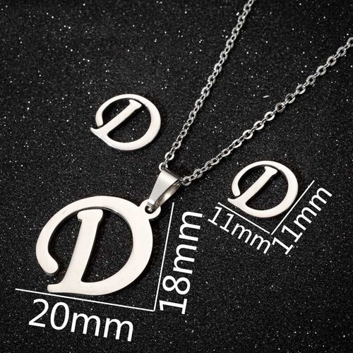Stainless Steel Tiny Initial Letter Earrings Alphabet Stud Earring Women Jewelry - Picture 5 of 38