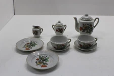 Miniature Tea Set Teapot Cup Plate (3 1/2") Made In Japan Decorative Dollhouse 