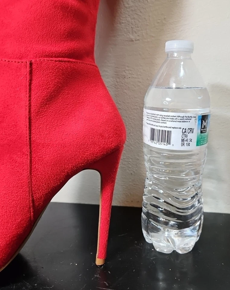 Charlotte Russe Botas hasta el muslo Tacones de aguja Imitación Gamuza Vegana Talla con 9 *LEER* Foto 2 de 4