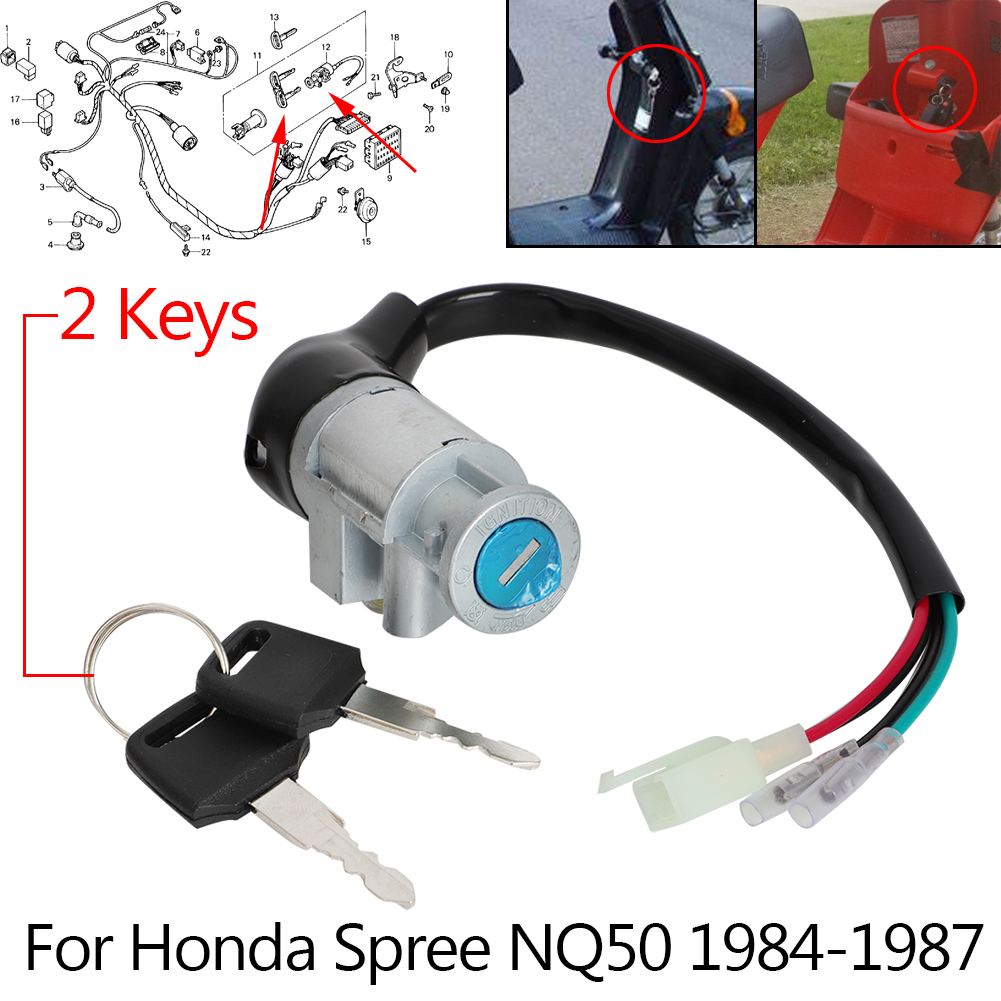 HondaホンダScoopy BET-830 50cc鍵付 For Honda Spree 50 NQ50 1984-1987 Ignition Switch w/ 2 Keys
