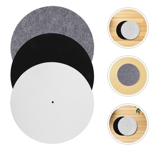 3 Pcs Record Player Felt Pad Disc Protective Mat Fairy Sculpture