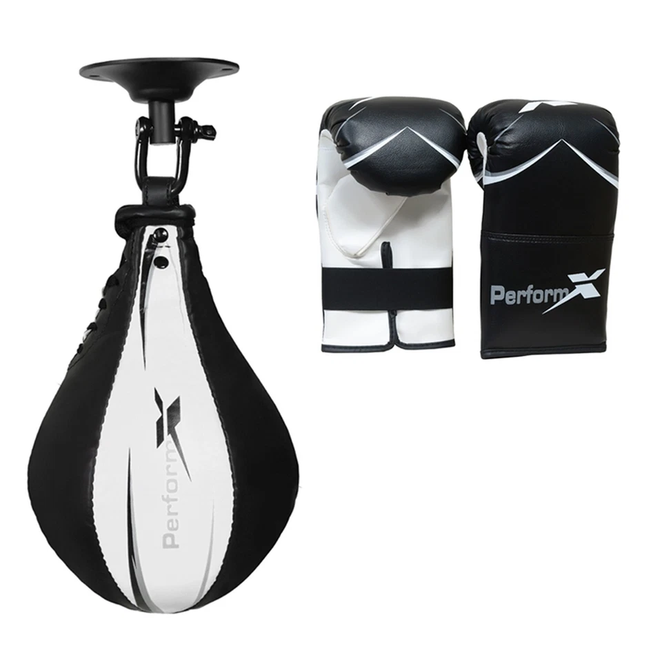 Pelotas de velocidad de boxeo entrenamiento MMA perforación pelotas de cuero pelota de lucha gimnasio giratorio Foto 3 de 4