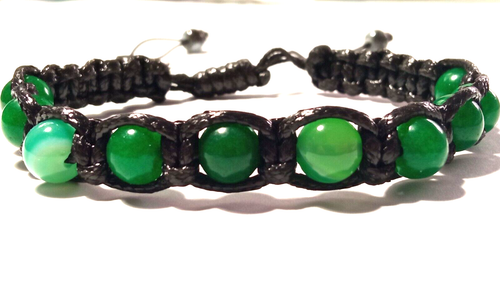 Bracciale decina shambala tibetano braccialetto macramè unisex Giada chiaro mm08 - Picture 2 of 14