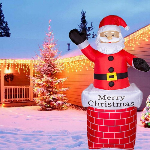 210cm Weihnachtsmann Groß LED Beleuchtet Figur aufblasbar Weihnacht Deko außen - Bild 2 von 12