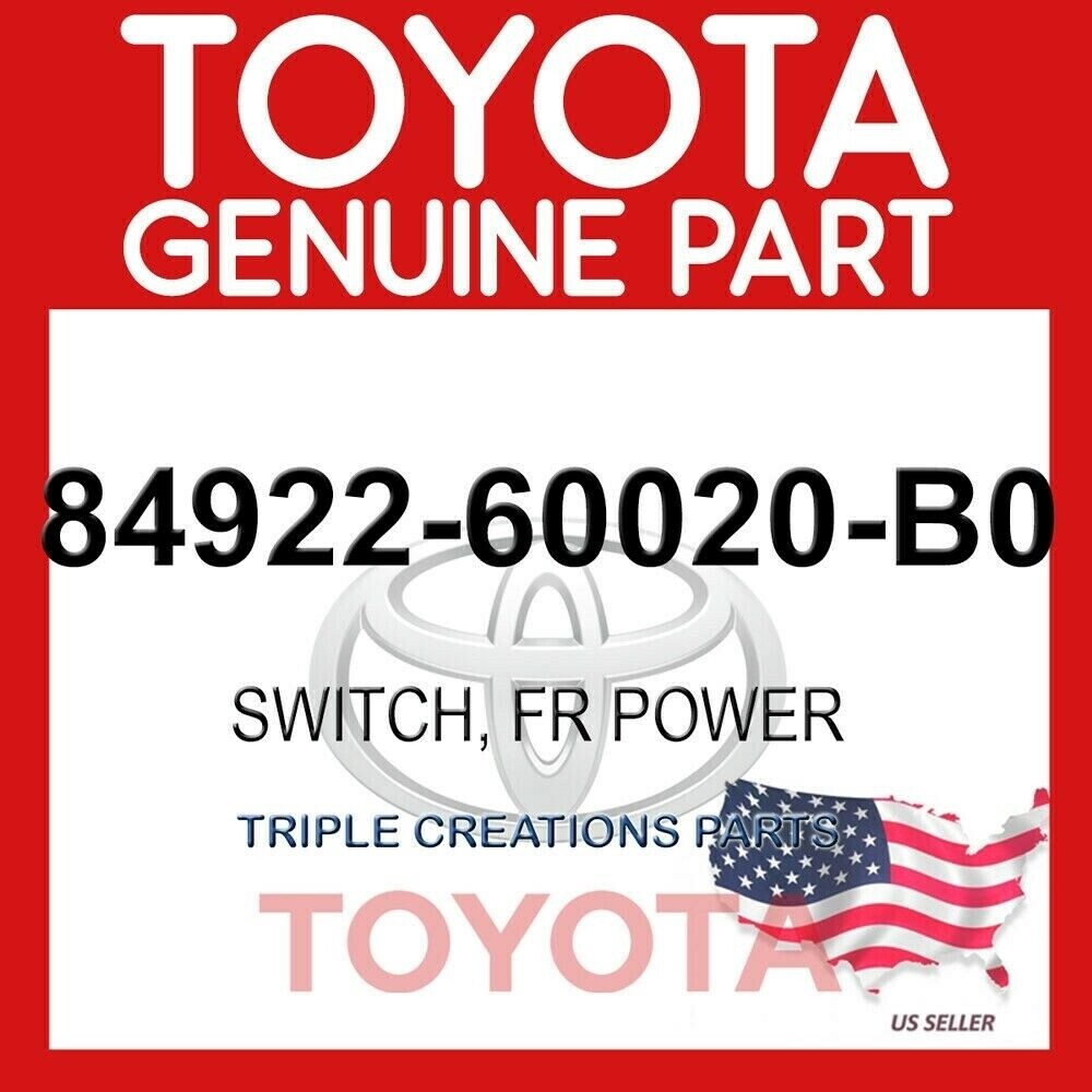 GENUINE Toyota 84922-60020-B0 SWITCH, FRONT POWER SEAT