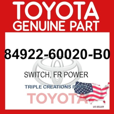 GENUINE Toyota 84922-60020-B0 SWITCH, FRONT POWER SEAT