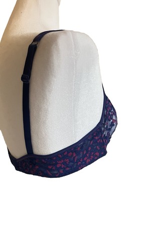 New Bra DKNY Unlined Lace Floral Heart Petals Valentines UW Purple Hot Pink 34C - Picture 5 of 10