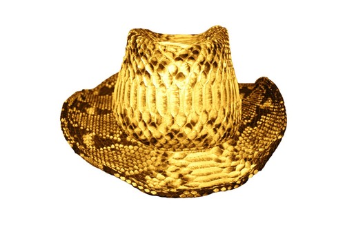 100 % echte natürliche Pythonfelle Cowboyhut mehrere Größen Vorverkauf