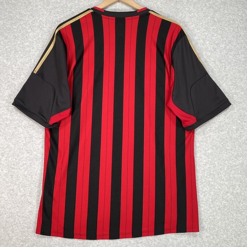 Adidas Soccer Jersey XL Red Black Striped Fly Emirates Performance ACM 1899 - Picture 9 of 9