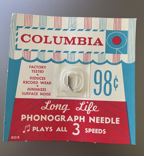 810R Record Player Needle 3 SPEED Thumbscrew COLUMBIA NEW (Old Stock)