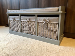 Details About Grey Large Shoe Storage Bench Hallway Home Bedroom Wicker Baskets Rattan Details About Grey Large Shoe Storage Bench Hallway Home Bedroom Wicker Baskets Rattan