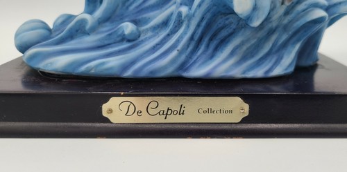 Estatua montada de 12" colección trío de delfines saltando de olas colección De Capoli - Imagen 7 de 10
