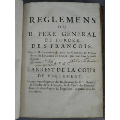 Reglemens [Verordnung] Der R.père Allgemeine Ordnung Saint François 1672, - Bild 1 von 4