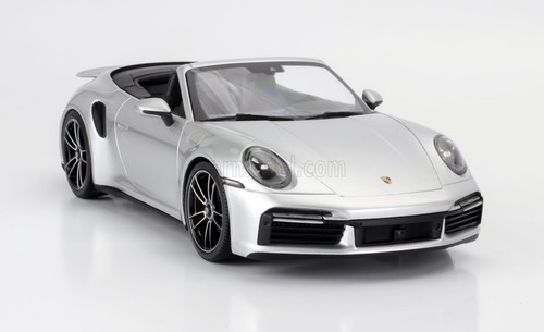 Minichamps 1/18 Porsche 911 992 Turbo S Cabriolet abierto 2020 plateado 155069082 - Imagen 4 de 6