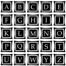 PILLOW COVER Alphabet Letter Decorative Black White Monogram Cushion Case 18x18"