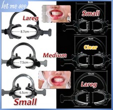 Black Dental Cheek Lip Retractor Mouth Opener Intraoral C-Shape With Handle Wing