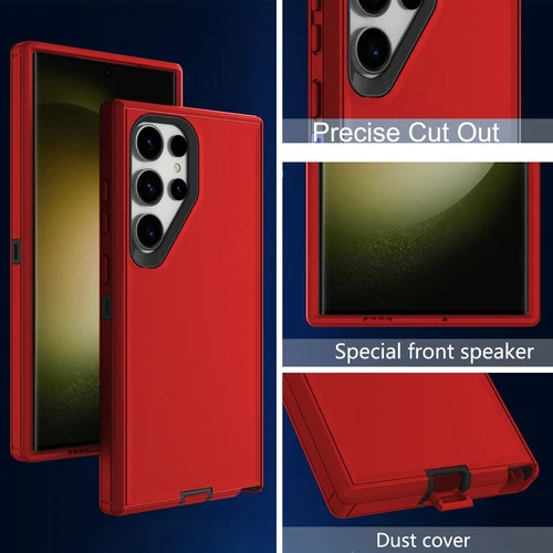 Funda protectora roja para Samsung Galaxy S25/S25+/25 Ultra clip para cinturón se adapta a Otterbox - Imagen 3 de 6