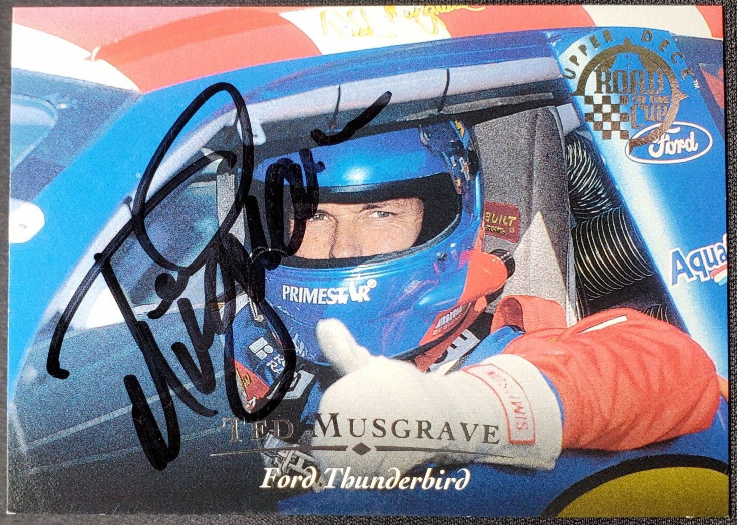 1996 Upper Deck Road to the Cup - Autographs Ted Musgrave #H6 Roush Racing Card