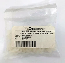 Nylon Shoulder Washer - 0.093" Length 0.375" Flange 0.248" Diameter - 100 Pack