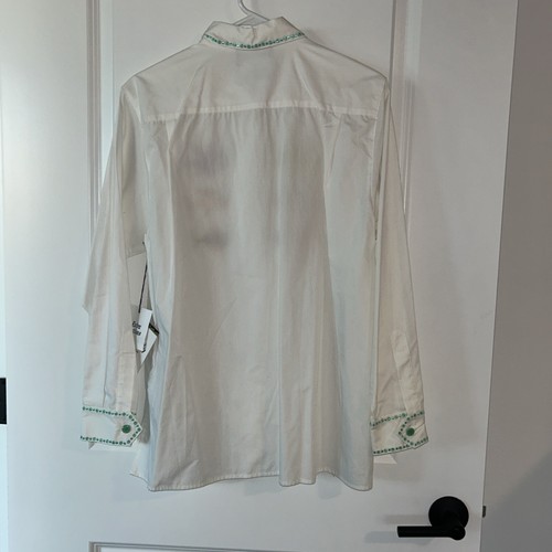 QVC Bob Mackie Embroidered Fish Blouse, New With Tags, Medium - Picture 3 of 7