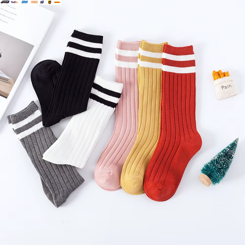1 Pairs Kids Knee High Long Socks Autumn Winter Warmth Soft Cotton Children Scho - Picture 3 of 12