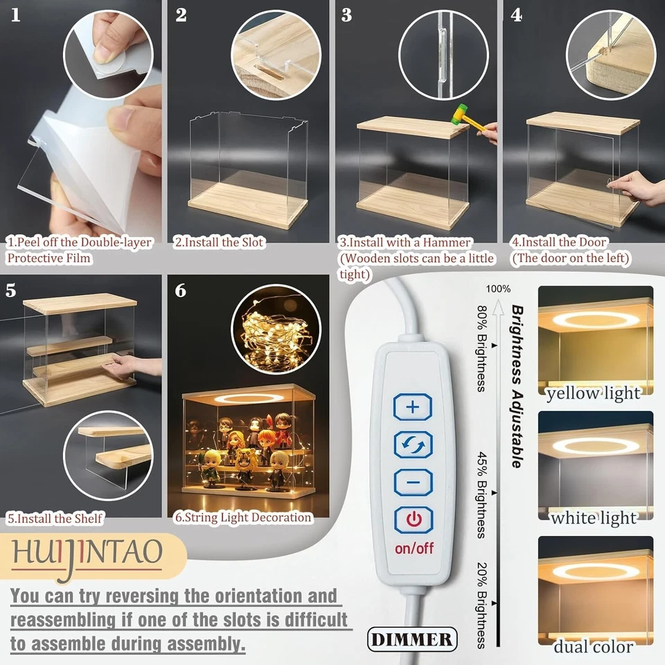 Vetrina in Acrilico Trasparente con LED e Interruttore - Immagine 3 di 4