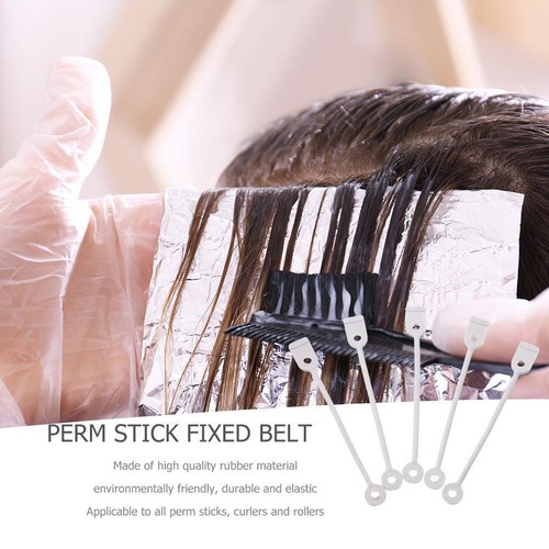 50 Stück Locken-Fixierungsgürtel, elastisches Gummi-Rollenband für Friseursalon  - Photo 4/8