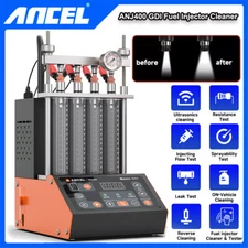 Car Ultrasonic Fuel Injector Cleaner Tester Machine Diesel & Gasoline 4-Cylinder