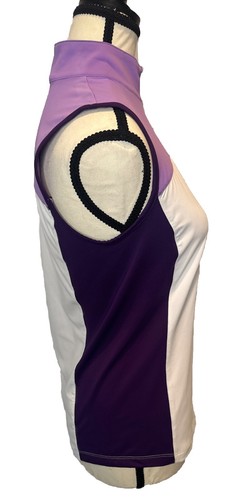 Women’s Lady Hagen PURPLE WHITE Color Block Sleeveless Polo Golf Shirt Sz XS NWT - Picture 5 of 10