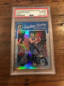 PSA 10 2016-17 Donruss Optic Stephen Curry Holo Silver Prizm Refractor #135