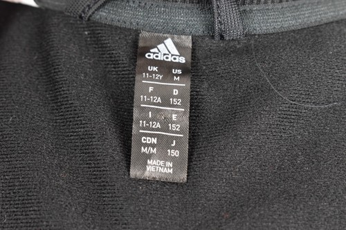ADIDAS Black Track Jacket size 11-12Y Boys Full Zip 100% Polyester Sports - Picture 7 of 8